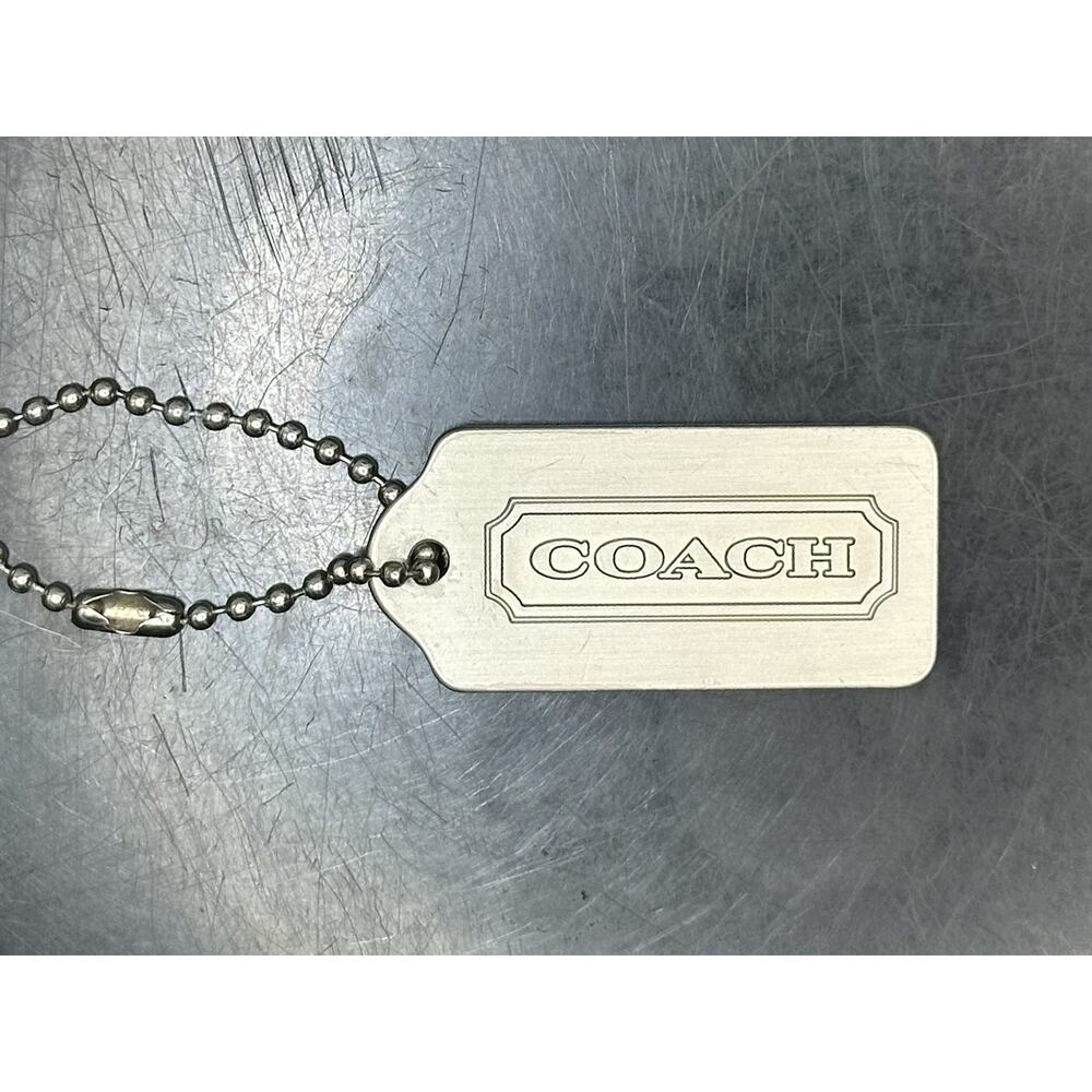 COACH Silver Tone Metal Large 2”x1” Hang Tag Purse Replacement Charm Key Chain